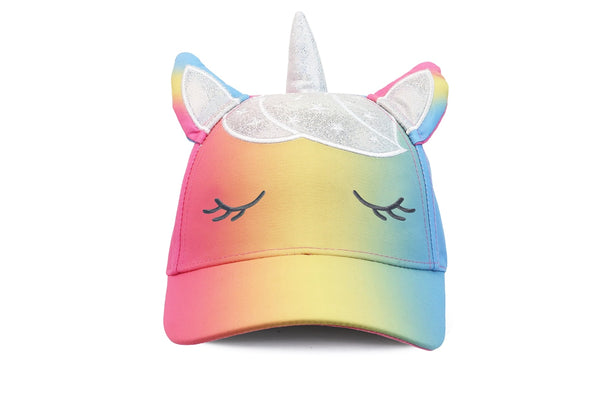 Kids UPF50+ 3D Cap - Rainbow Unicorn