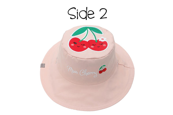 Kids UPF50+ Sun Hat - Cat/Cherry
