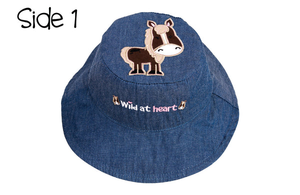 Kids UPF50+ Sun Hat - Horses