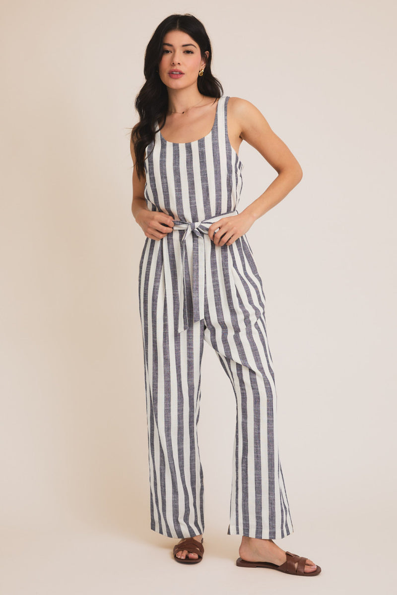 SQUARE NECK SLEEVELESS STRIPE JUMPSUIT – Greenport's Not Just Bows