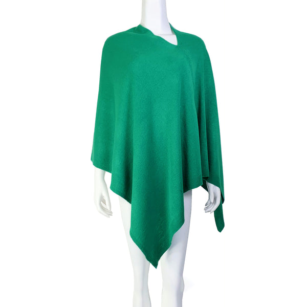 LADIES PONCHO – GREEN HUES