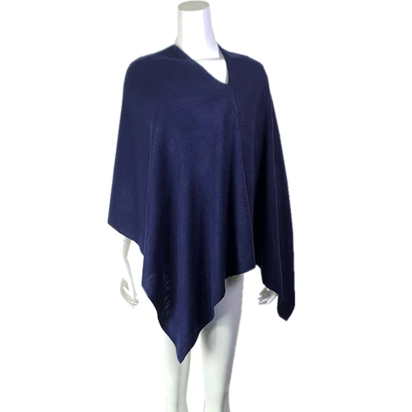 LADIES PONCHO – BLUE HUES