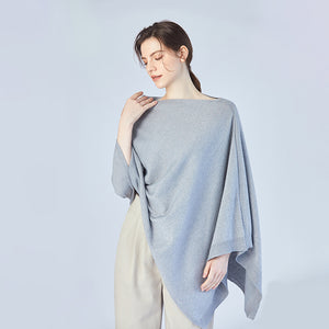 LADIES PONCHO – KNIT PULLOVER SILVER THREAD BLEND
