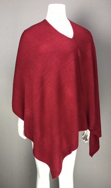 LADIES PONCHO – RED HUES