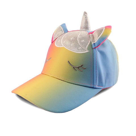 Kids UPF50+ 3D Cap - Rainbow Unicorn