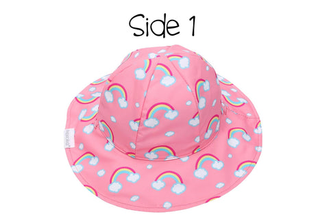 Kids UPF50+ Patterned Sun Hat - Rainbow/Unicorn
