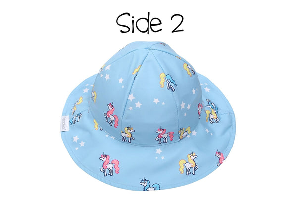 Kids UPF50+ Patterned Sun Hat - Rainbow/Unicorn