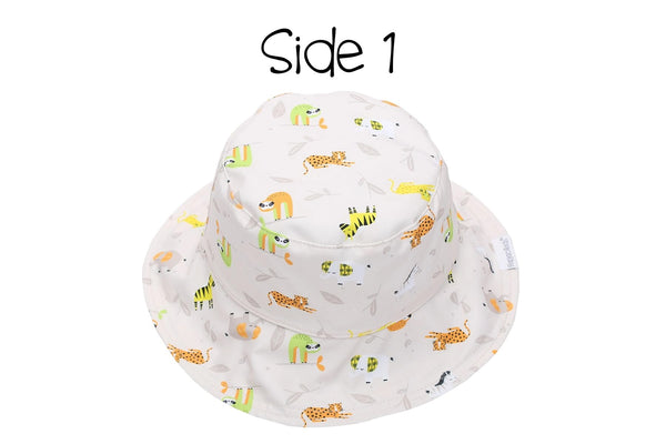 Kids' Patterned Sun Hat - Green Zoo
