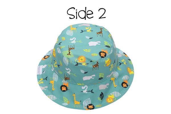 Kids' Patterned Sun Hat - Green Zoo