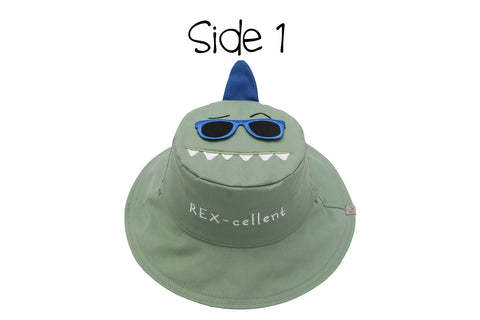 Kids UPF50+ Sun Hat - Dino/Surfer