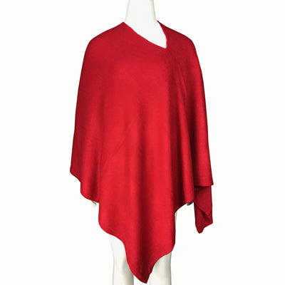 LADIES PONCHO – RED HUES