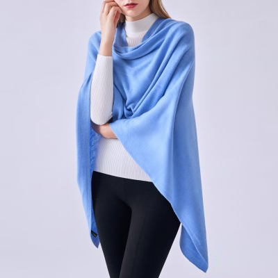 LADIES PONCHO – BLUE HUES