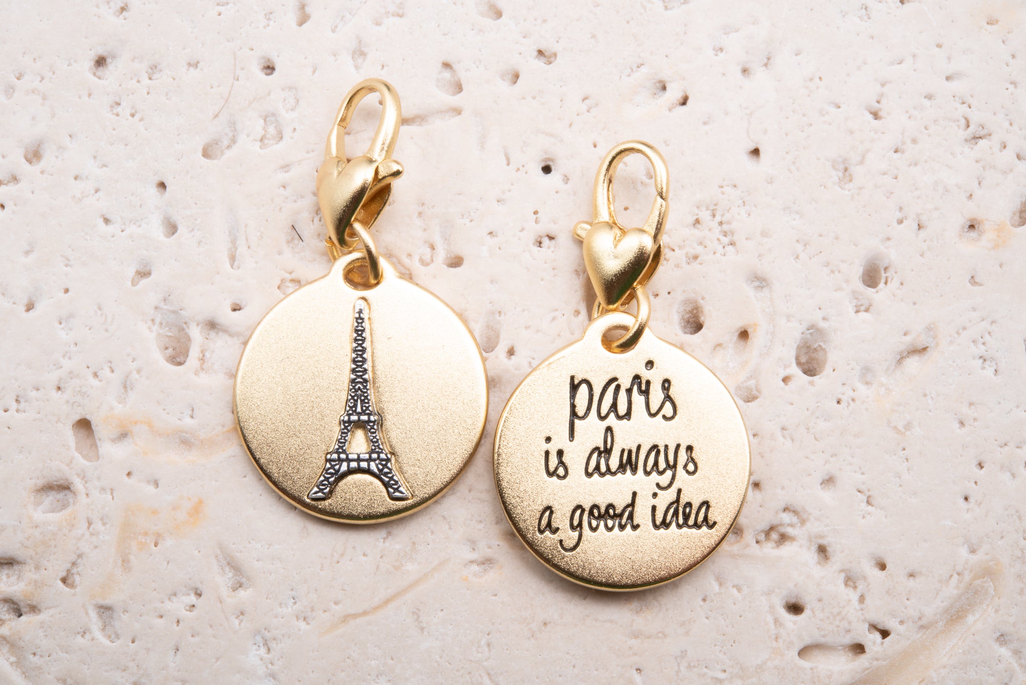 Heartfelt Emotions Gold 2-Tone Medallion - Eiffel Tower