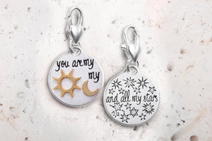 Heartfelt Emotions Silver 2-Tone Medallion - Sun Moon Stars