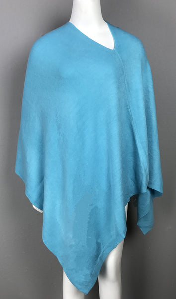 LADIES PONCHO – BLUE HUES