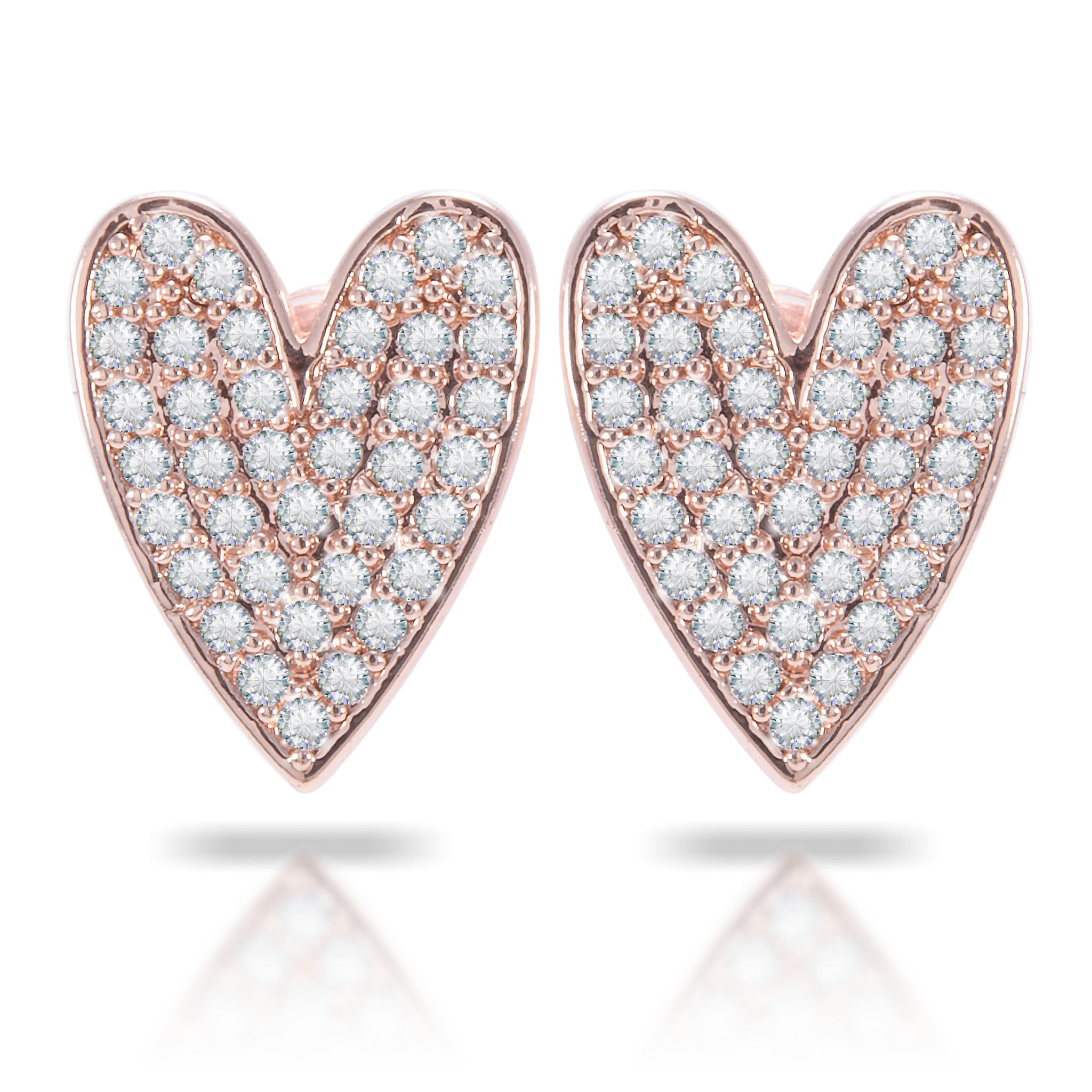 Ice Blu Oblong Heart Earrings