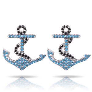 Ice Blu Anchor Earrings