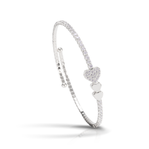 Ice Blu Triple Heart Single Spiral Bracelet