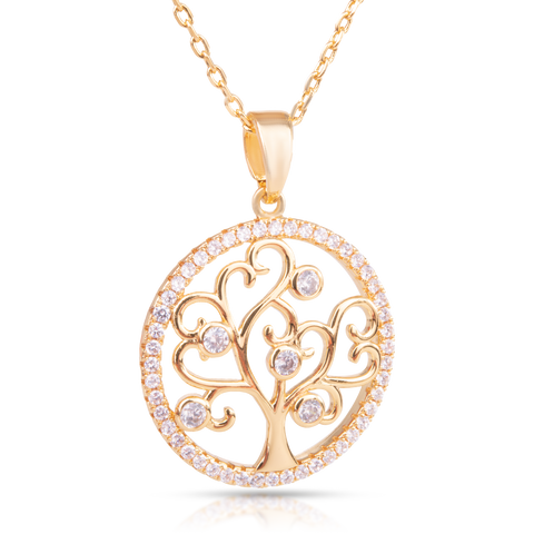 Tree in Circle Necklace