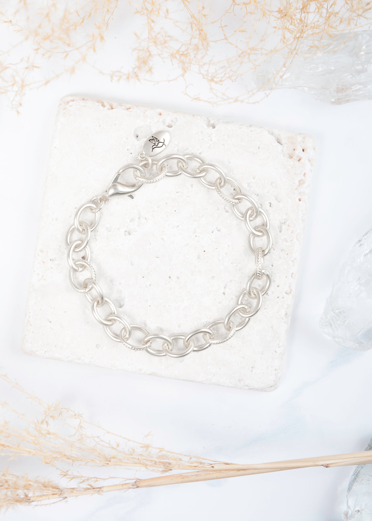 Heartfelt Emotions Chain Bracelet - Matte Silver