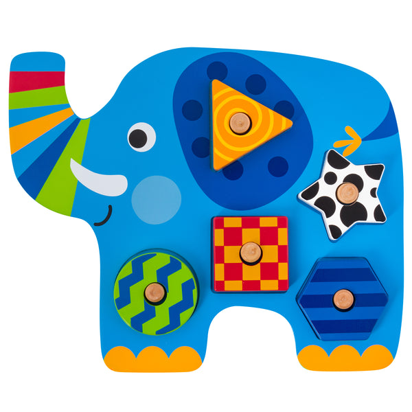 Wooden Peg Puzzles - Elephant